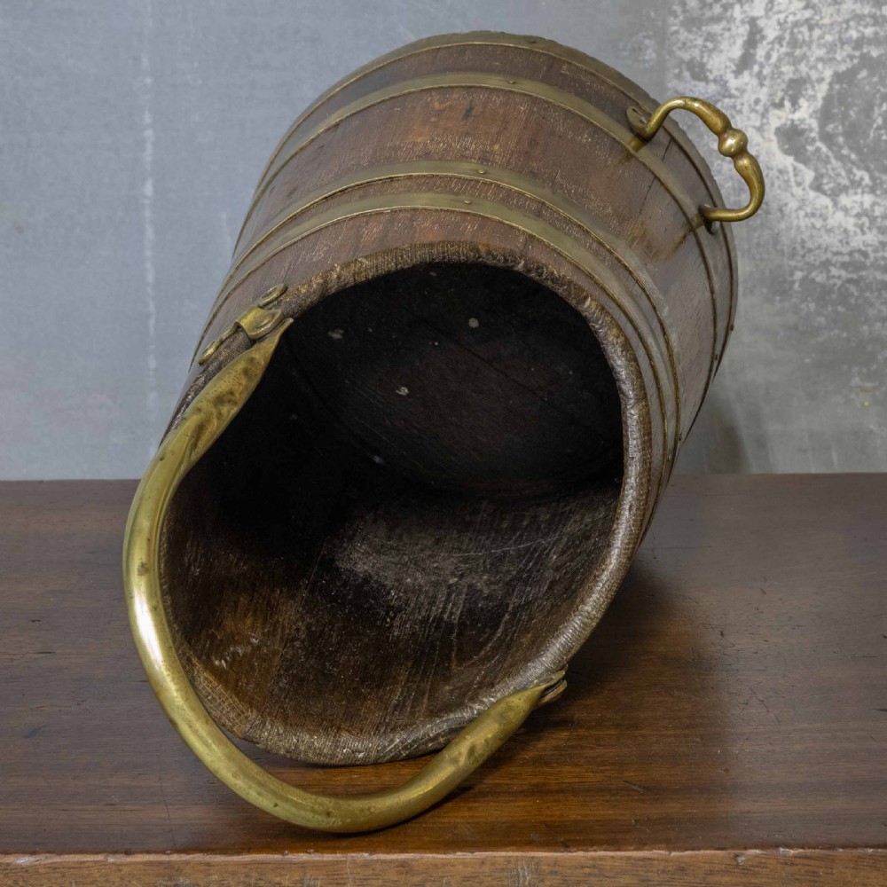Edwardian Oak Coal Scuttle View X