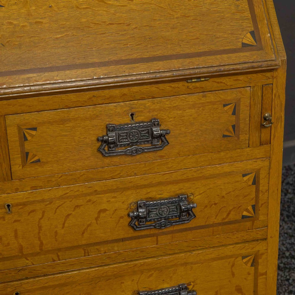 Arts and Crafts Oak Bureau Bookcase View II