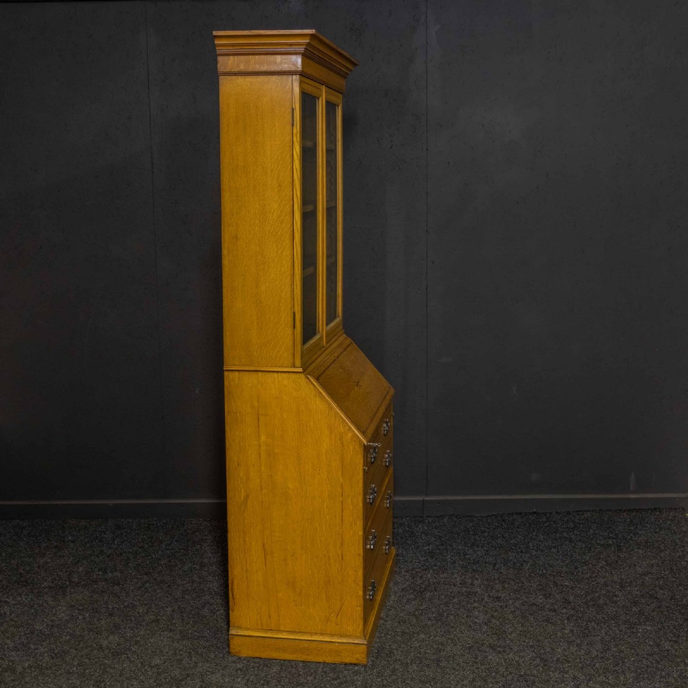 Arts and Crafts Oak Bureau Bookcase View XIII