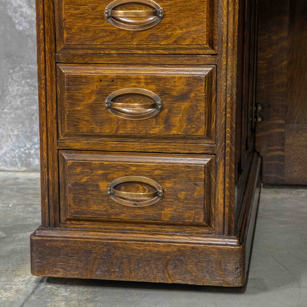 Edwardian Oak Roll Top Desk View III