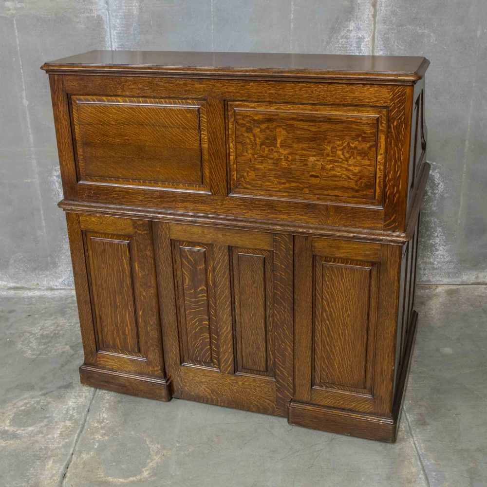 Edwardian Oak Roll Top Desk View XVIII