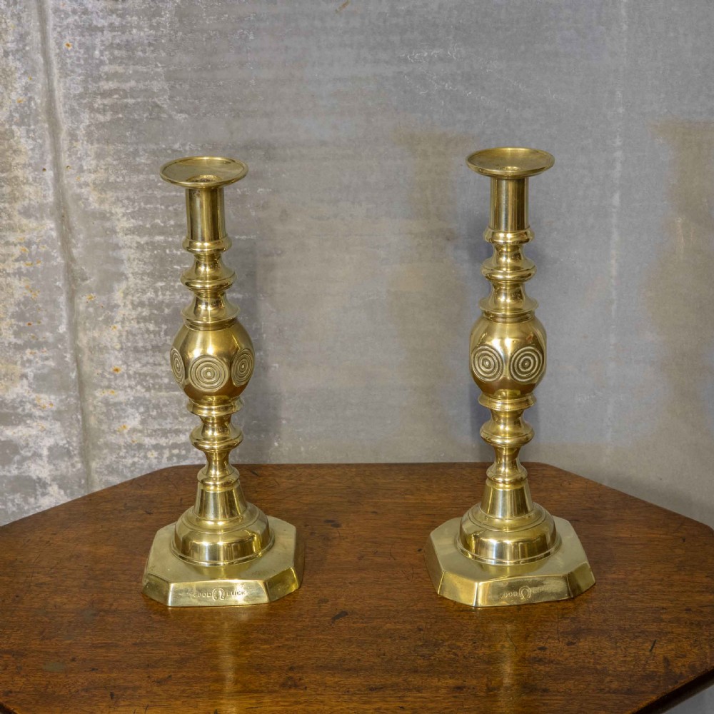 Victorian Good Luck Candlesticks View III