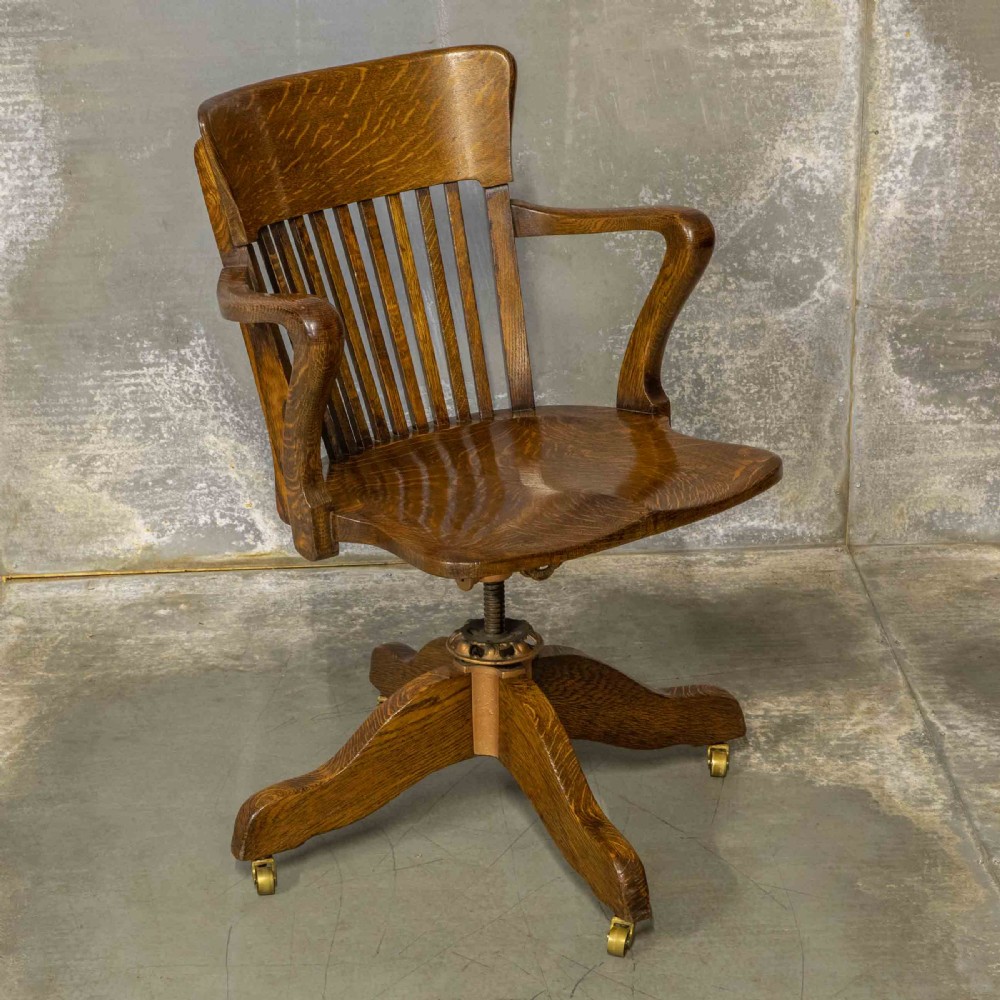 Edwardian Oak Swivel Chair