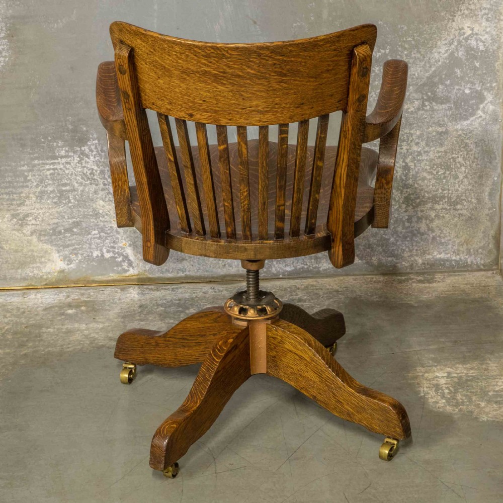 Edwardian Oak Swivel Chair View VI