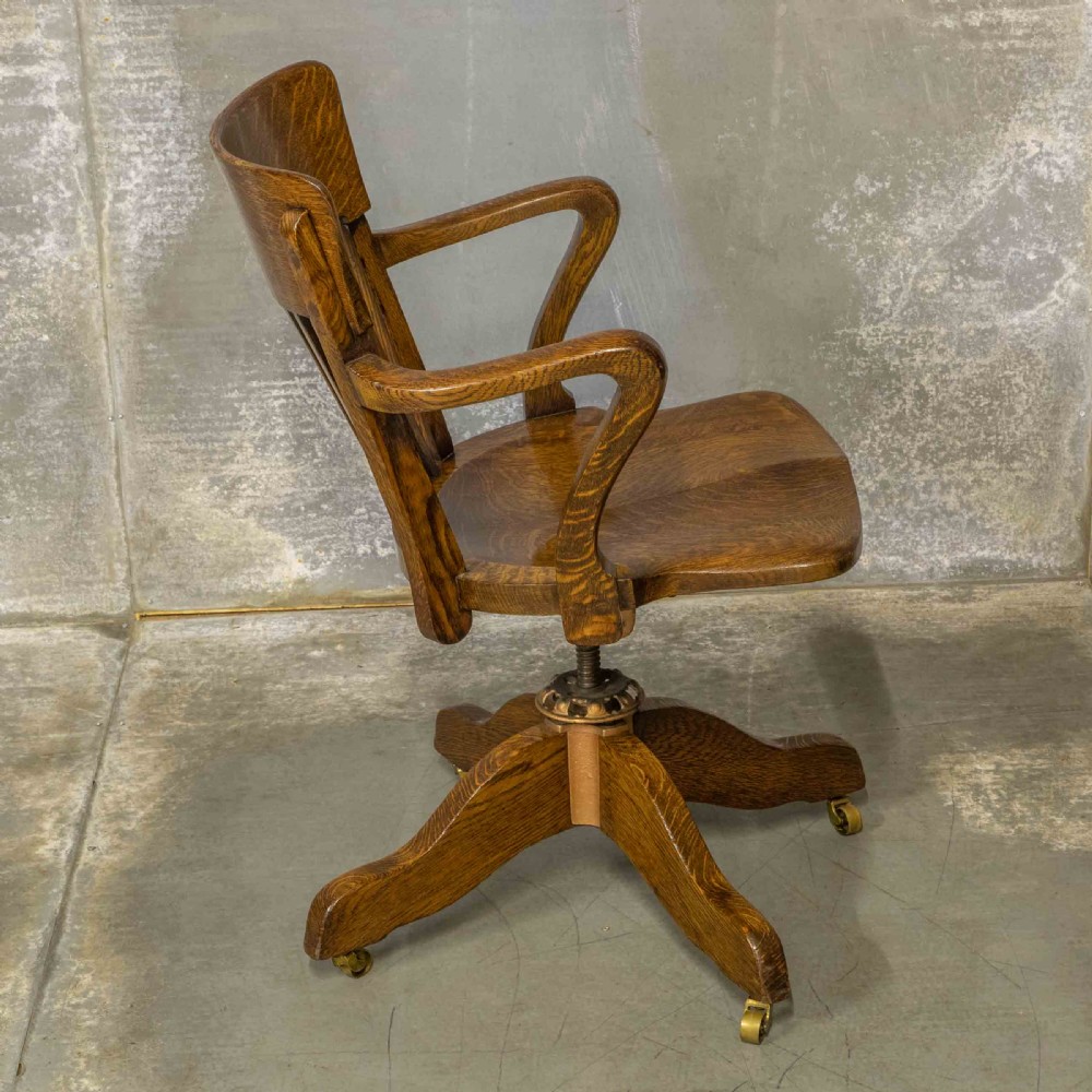 Edwardian Oak Swivel Chair View VII
