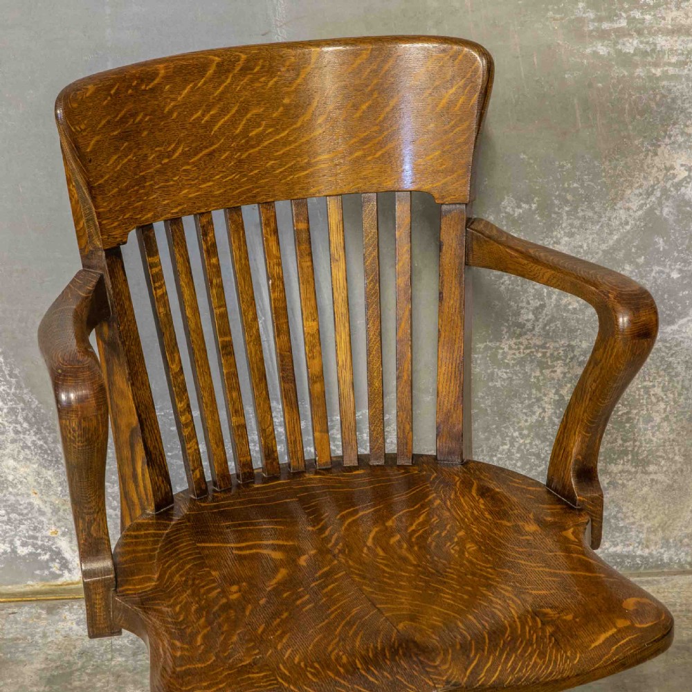 Edwardian Oak Swivel Chair View IX