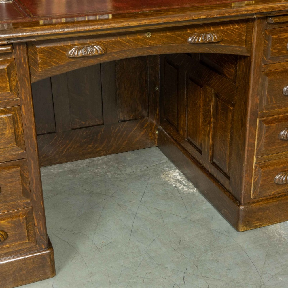 Edwardian Oak Roll Top Desk View II