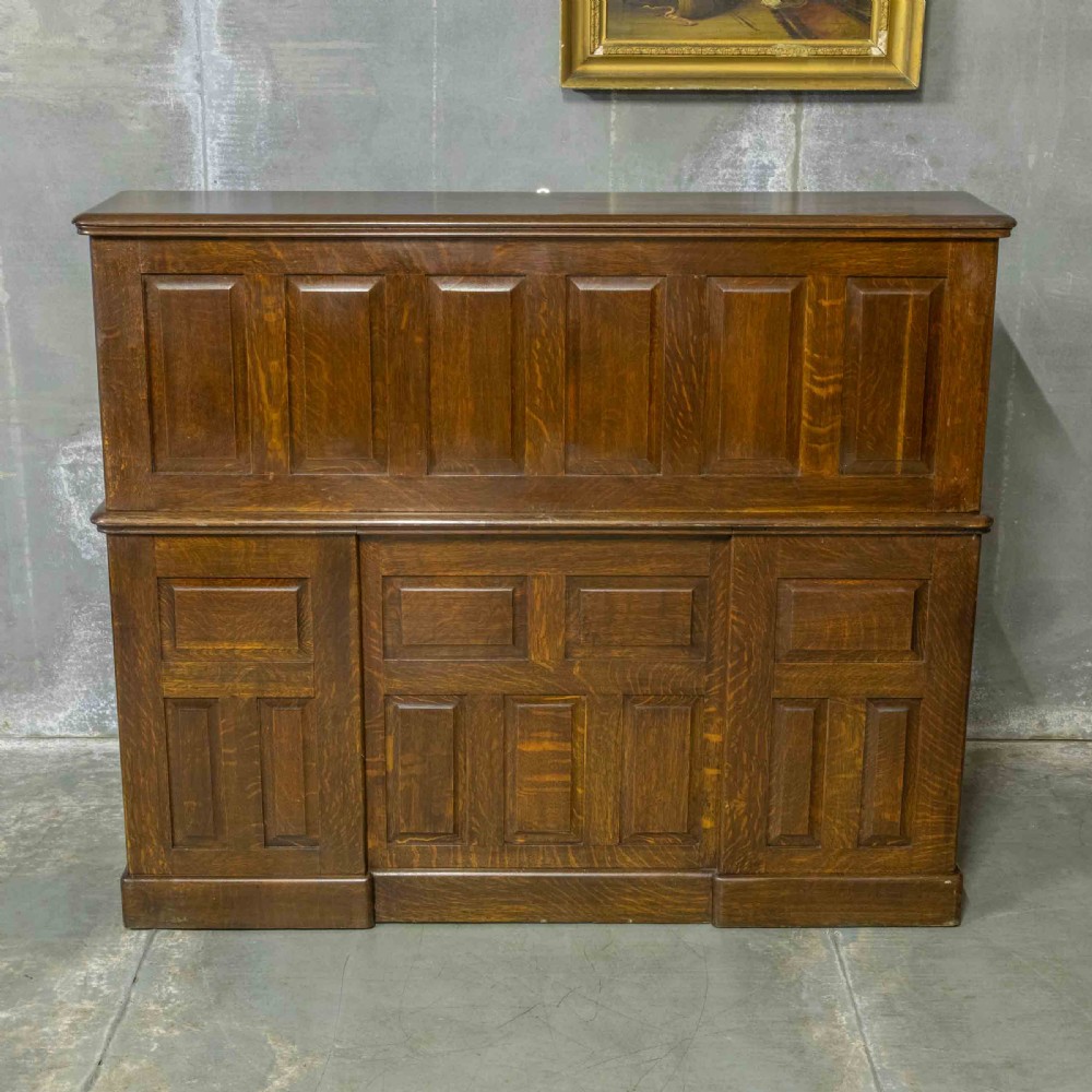 Edwardian Oak Roll Top Desk View XI