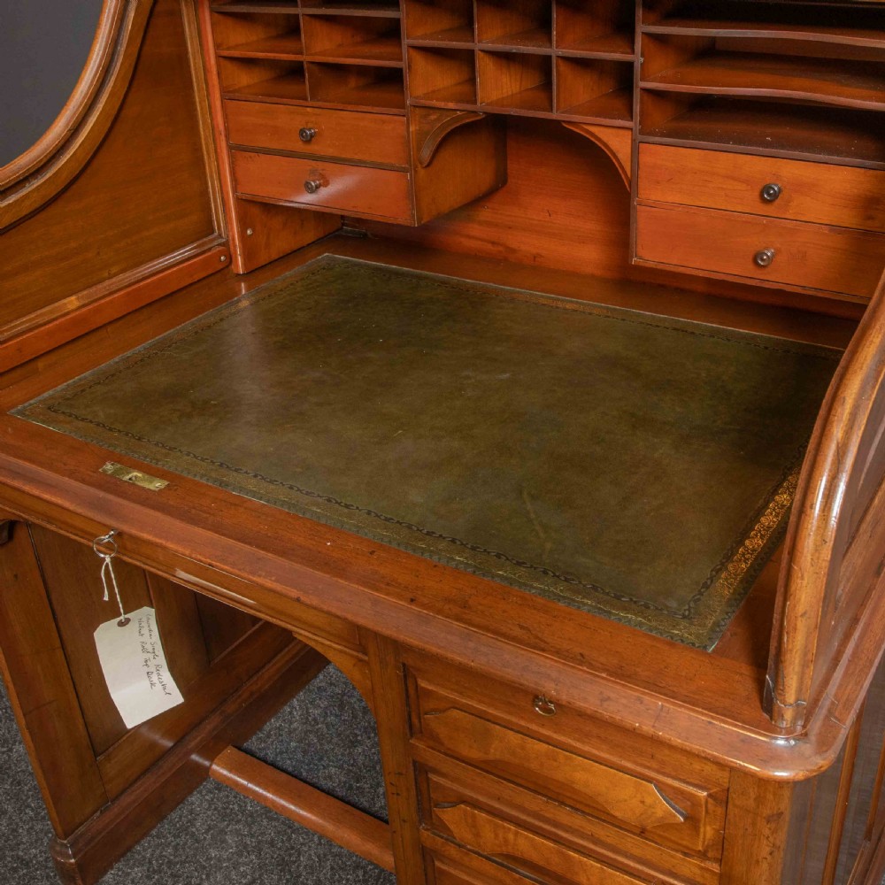 Edwardian Walnut Roll Top Desk View IX