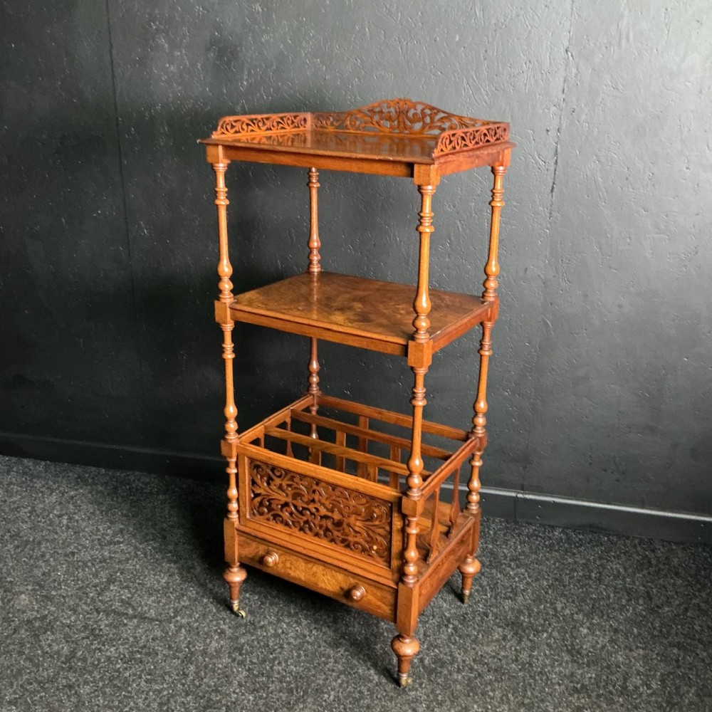 Victorian Burr Walnut Whatnot 