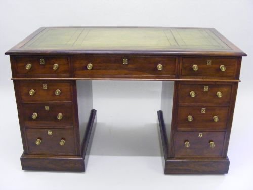 A Rosewood Aesthetic Movement Pedestal Desk