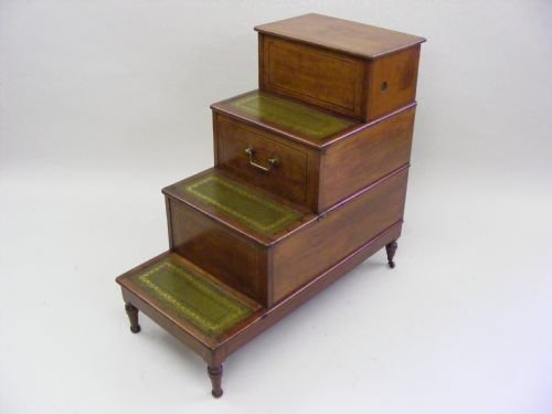 Very Unusual George III 4 Step Bedside Steps/commode