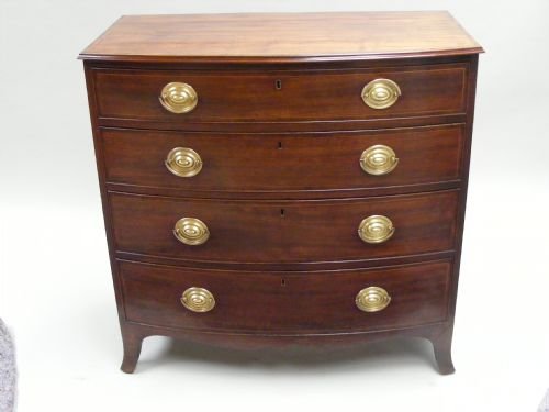 A George III Mahogany Bow-fronted Chest of Drawers