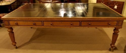An Impressive Oak and Ebony Writing Table