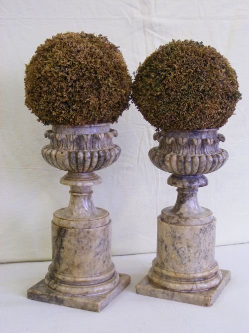 A Pair of Grand Tour Marble Urns.