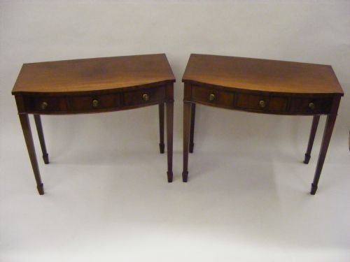 A Very Unusual Pair of Mahogany Side Tables.