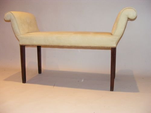 A Very Decorative Mahogany Window Seat.