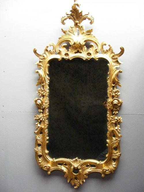 An Impressive Carved Wood, Gilt Mirror.