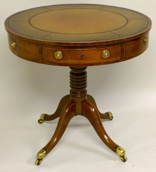 A Late Regency Mahogany Drum Table