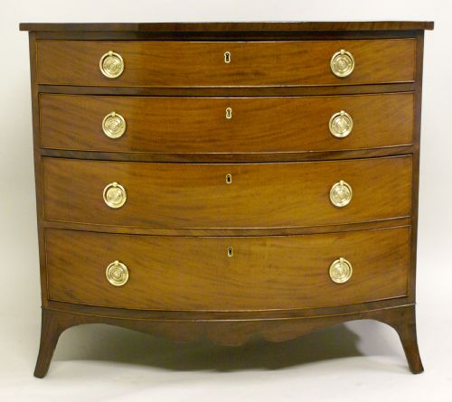 A George III Pale Mahogany Bow-fronted Chest of Drawers