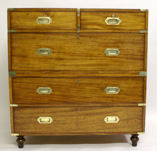 A Fine Quality 19th Century Mahogany Military/campaign Chest of Drawers