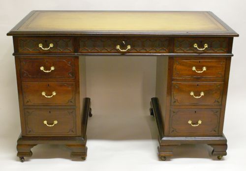 A Late 19th Century Mahogany Pedestal Desk by Druce & Co.