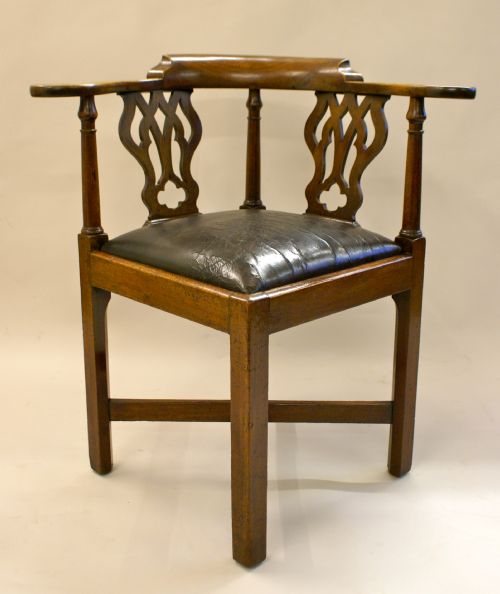 A Very Original George III Mahogany Corner or Desk Chair