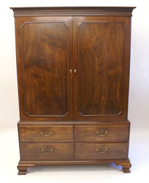 A Chippendale Period Linen Press in Exceptionally Original Condition