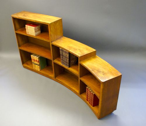 An Unusual Curved Art Deco Bookcase