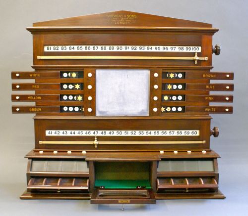 A Snooker Scoreboard in Mahogany in Very Original Condition
