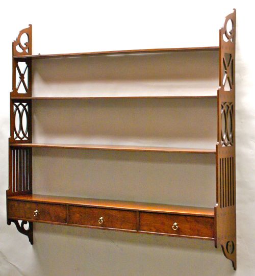 A Fine Set of George Iii, Fretted Hanging Wall Shelves