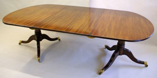 A George III Mahogany Twin Pedestal Dining Table