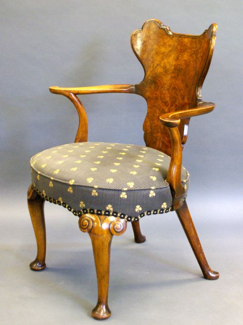 A George I Style Walnut Arm Chair