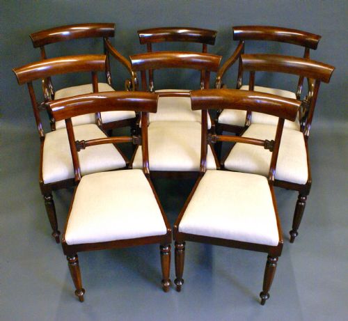 A Good Set of 8 William IV Mahogany Dining Chairs