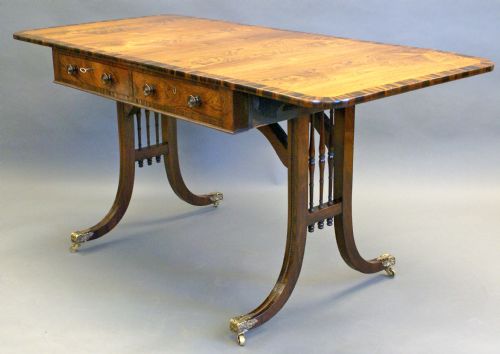 A Rare Rosewood & Calamander Sofa Table Attributed to Gillows