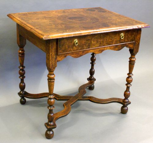 A William and Mary Oyster Veneered Side Table