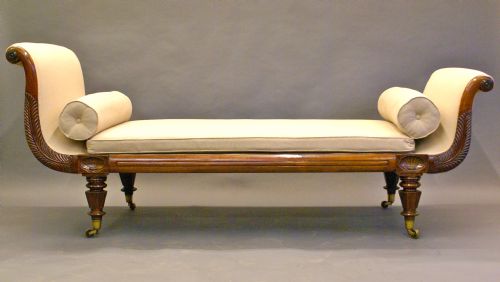 An Early Victorian Rosewood Chaise Lounge