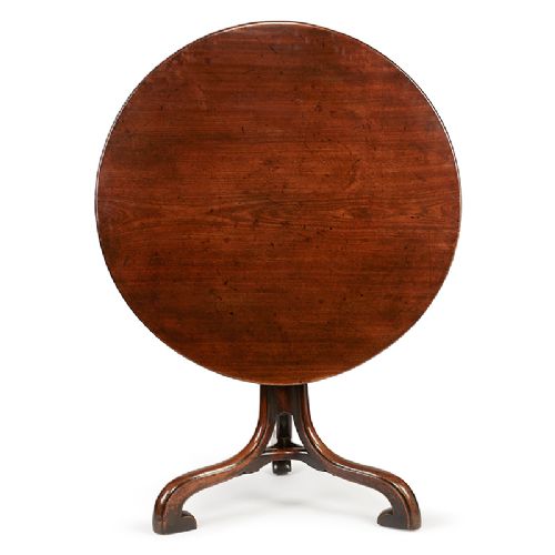 An Unusual George II Cuban Mahogany Tripod Table.