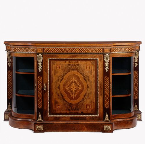 A Super Quality Mid 19th Century Figured and Burr Walnut Credenza