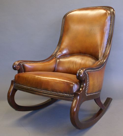 A Very Rare Victorian Mahogany Rocking Chair