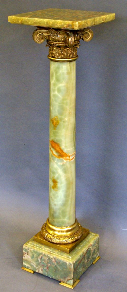 A Highly Decorative 19th Century Onyx and Ormolu Column