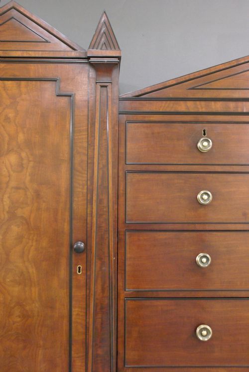 fig 1. A superb Regency mahogany wardrobe attributed to Holland & Sons