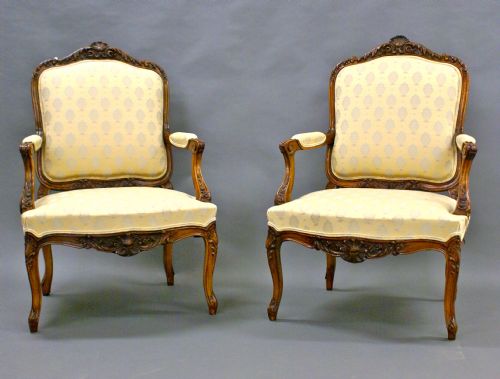 A Pair of 19th Century French Fauteuils/ Arm Chairs