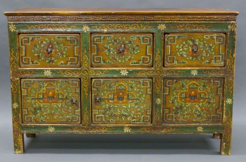A Very Decorative Anglo-chinese Chest/cupboard