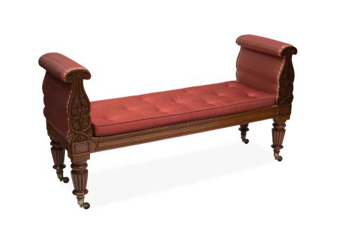 A Fine Regency Rosewood Window Seat.