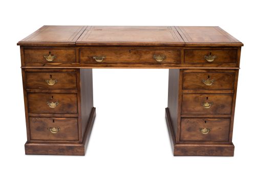 A Victorian 3 Part Pedestal Desk.