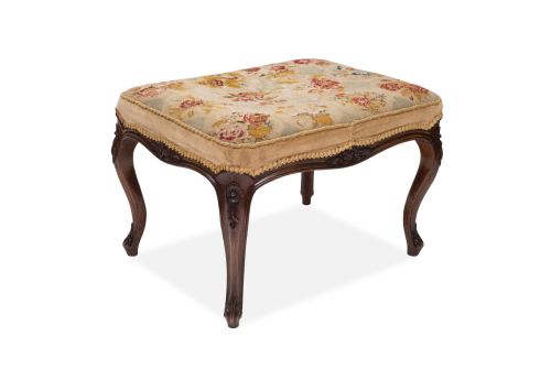 A Carved Victorian Walnut Stool