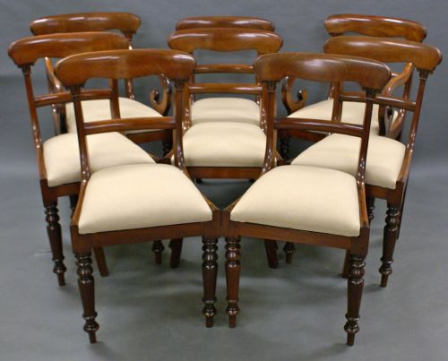 A Set of William IV Mahogany Dining Chairs.