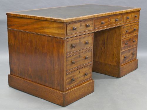 A Very Unusual George III Mahogany Pedestal Desk