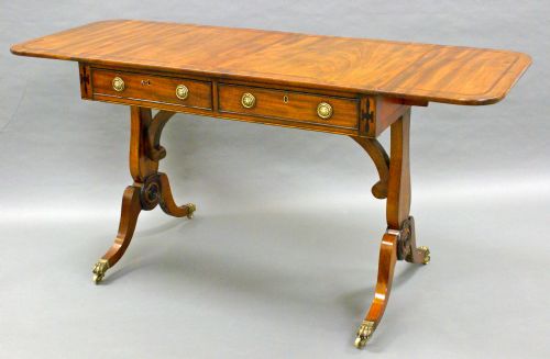 A Regency Mahogany Sofa Table of Very Desirable Shallow Proportions